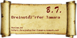 Breinstörfer Tamara névjegykártya